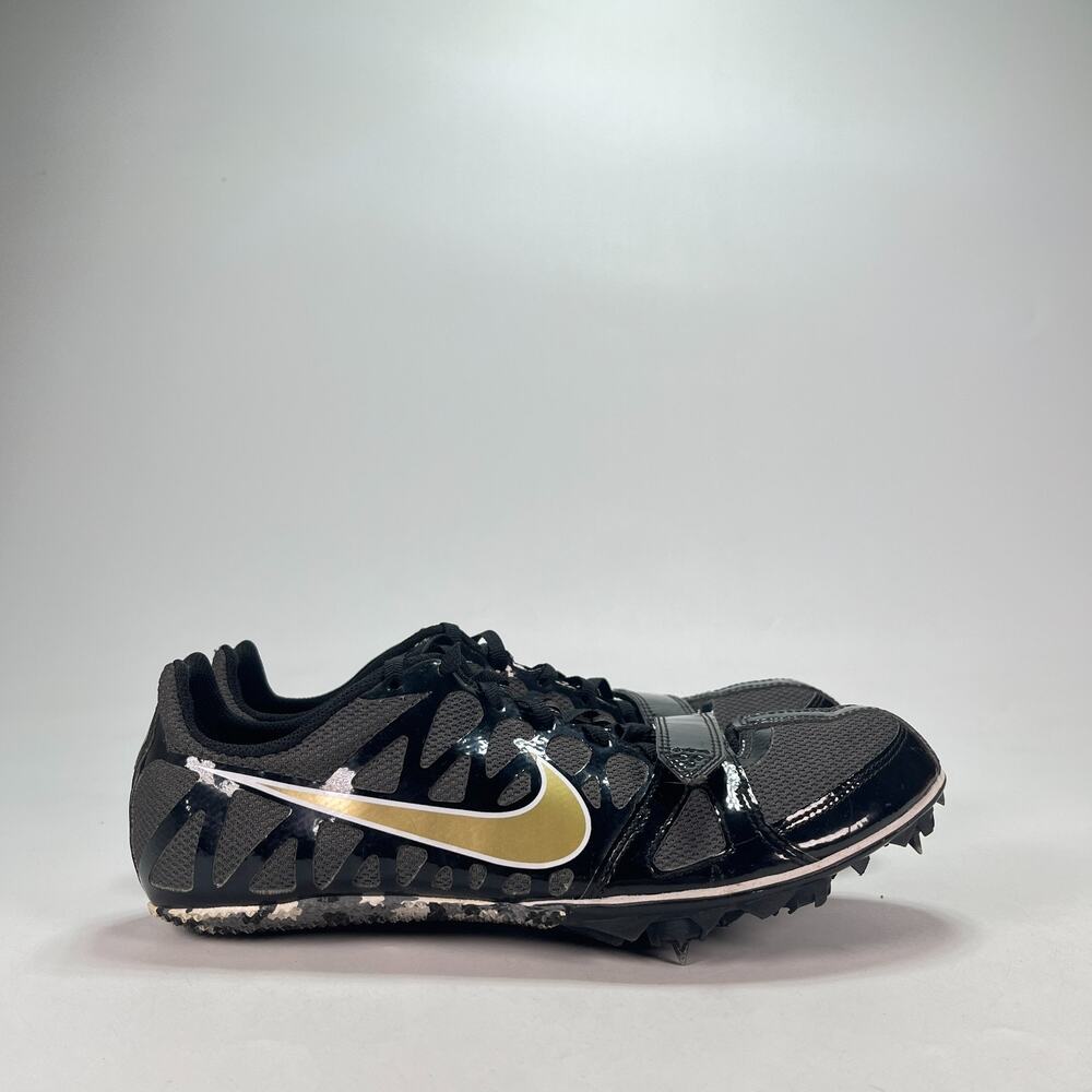 Nike Zoom Rival Sprint Black Gold Track Field Spikes Cleats 456812-071 Mens Sz 7
